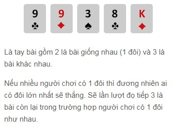 Một đôi trong trò chơi Poker W88